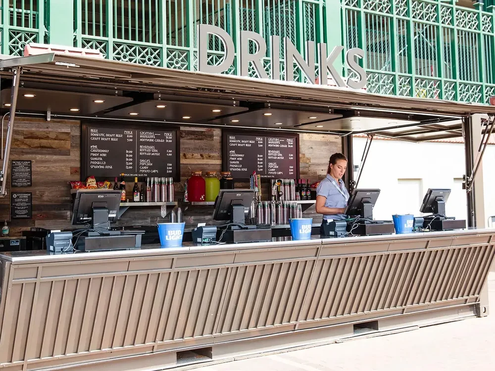 Service bar with draft taps built for the Chicago Cubs at The Park at Wrigley